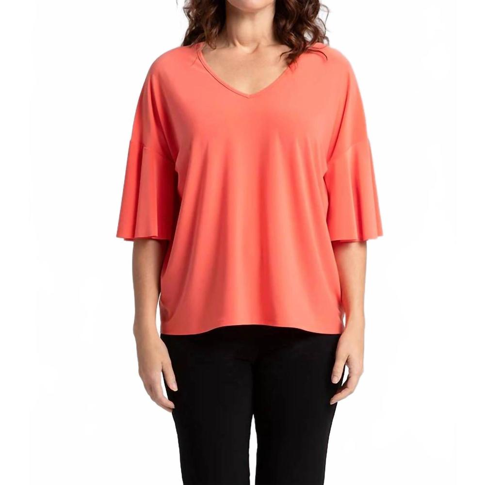NEW SYMPLI flutter top in coral
